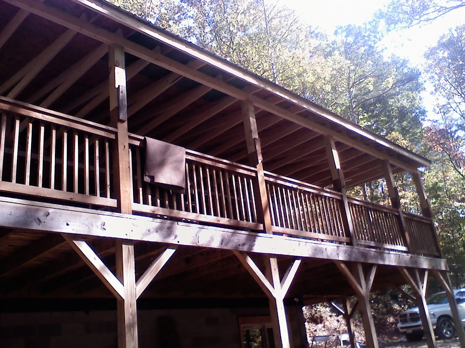 Timber framing under a new elevated porch and deck — Roof Leak Repair in Shepherd by Roofing Brothers